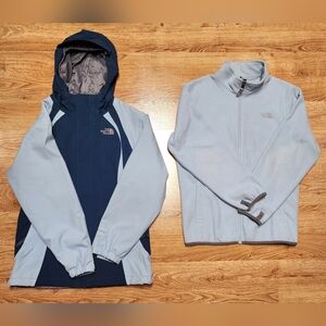 The North Face Girls Hyvent 2in1 Coat Jacket Blue - Size Large